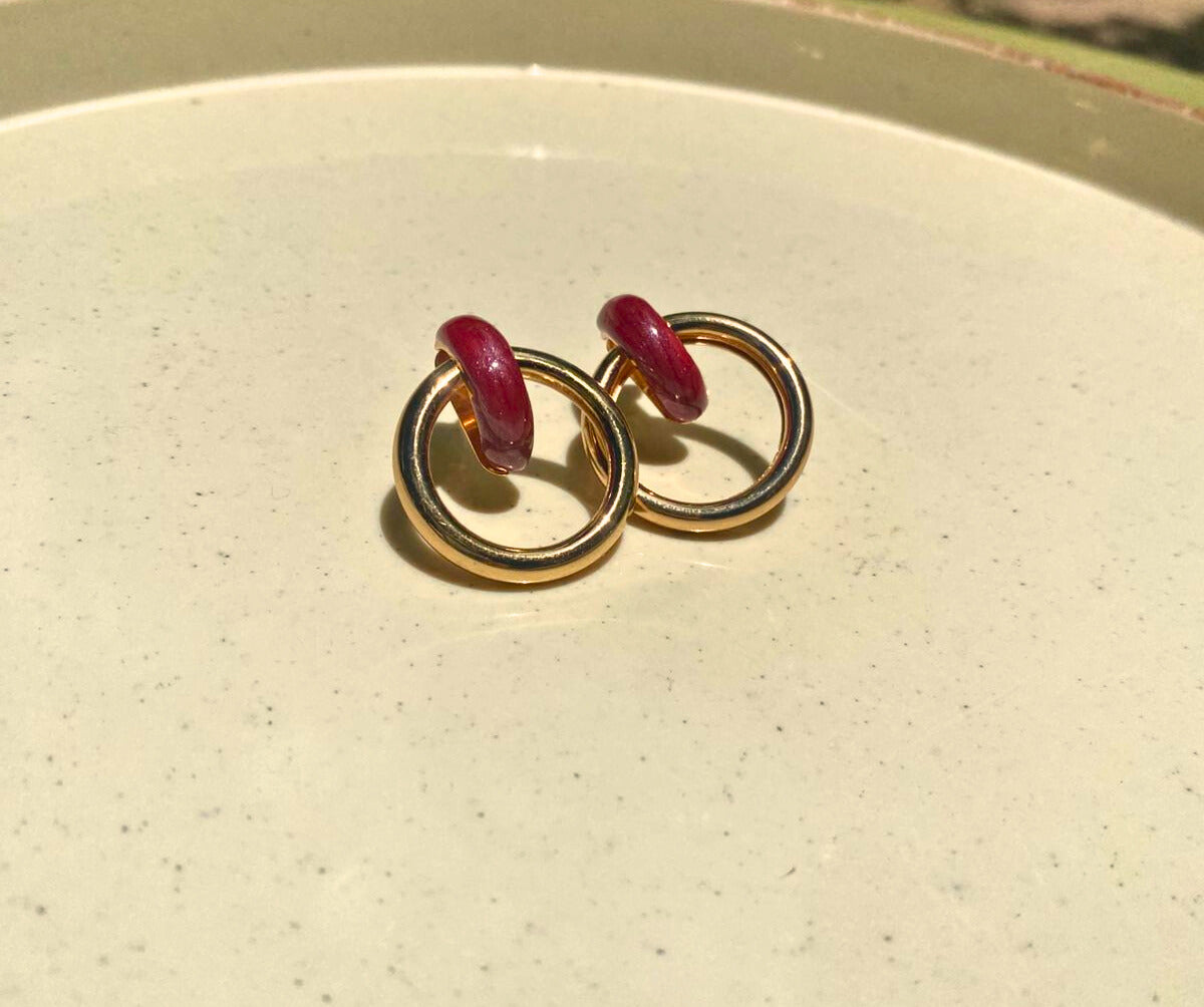 Scarlett loop Earrings - RED