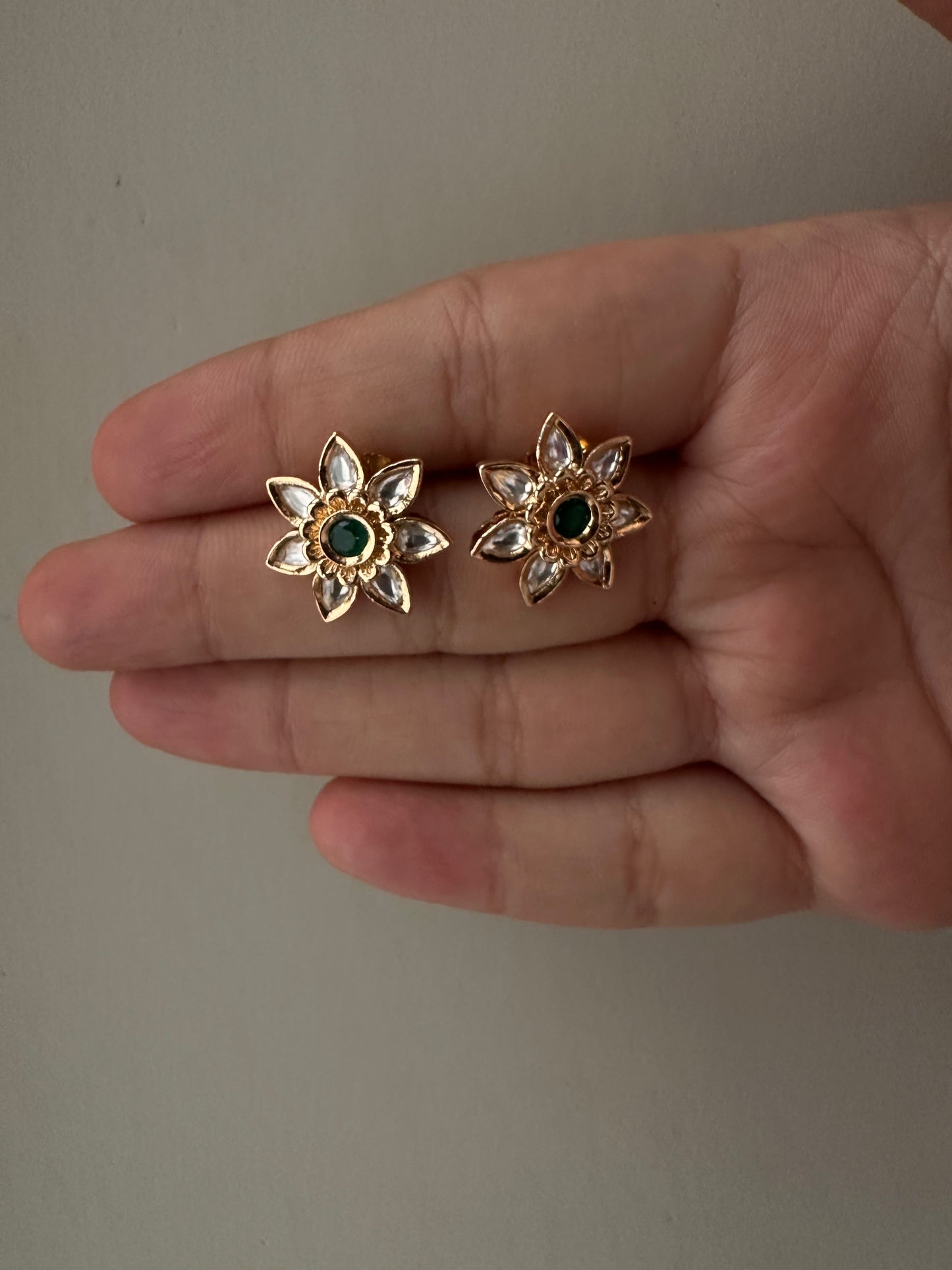 Green Floral Earrings