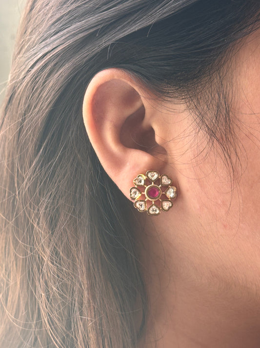 Flower Kundan Earrings