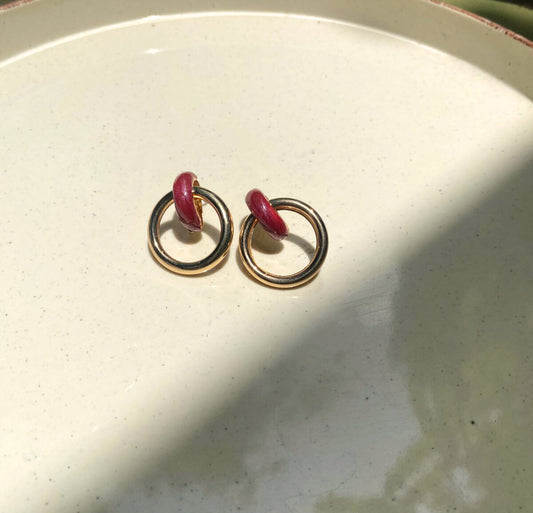 Scarlett loop Earrings - RED